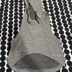 ALO Yoga Gray Sleeveless high-low Hoodie